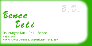 bence deli business card